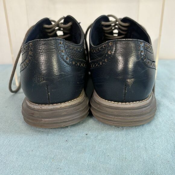 Men's Cole Haan Navy Laced Oxford Shoes - Picture 5 of 6